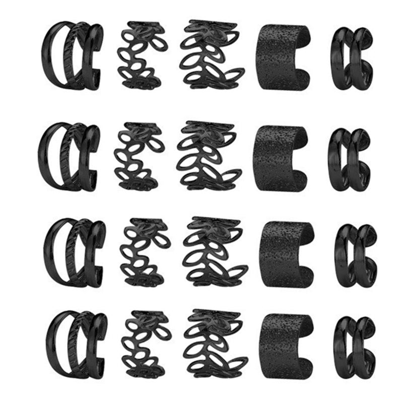 RUSTAMM 30 Pcs Hair Braids Dreadlock Accessories Charms Hair Beard Cuffs Clips for Women Men Styling Decor Decorations Hair Accessories (Black) - Image 3